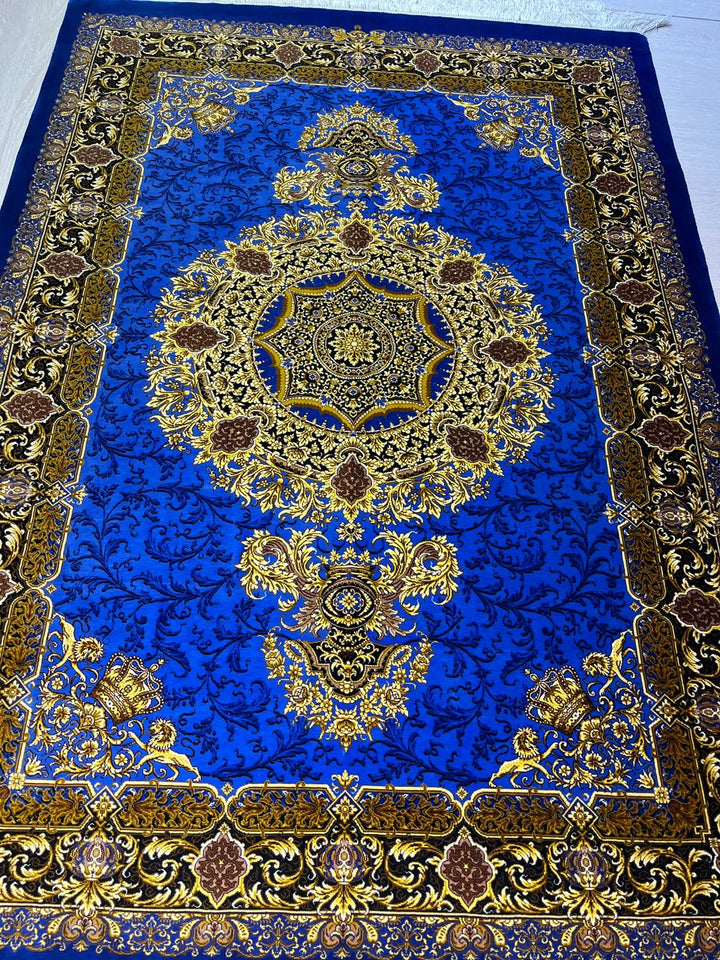 高級ペルシャ絨毯クム産シルク100%  タルメ工房 142×104cm(FN-10017)