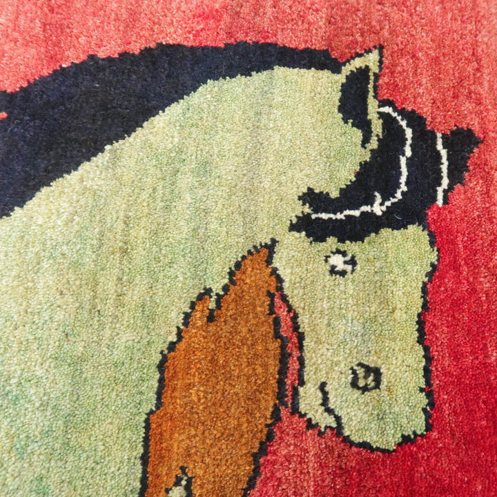 ギャッベ(ギャベ)/ビンテージラグ、オールド カシュガイ 217×125cm(AL-4153)生地感の画像
