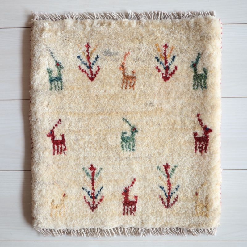 ギャッベ (ラティーフ) 44×40cm（BP-13084） – ギャッベ＆ペルシャ絨毯 