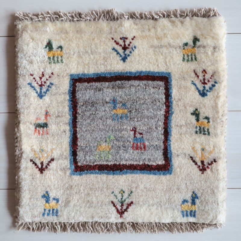 115x47cm ペルシャギャッベ ランナー (ギャベ) ペルシャ絨毯 ギャッベ ギャッベ (ラティーフ) 40×41cm（BP-13096） – ギャッベ＆ペルシャ絨毯