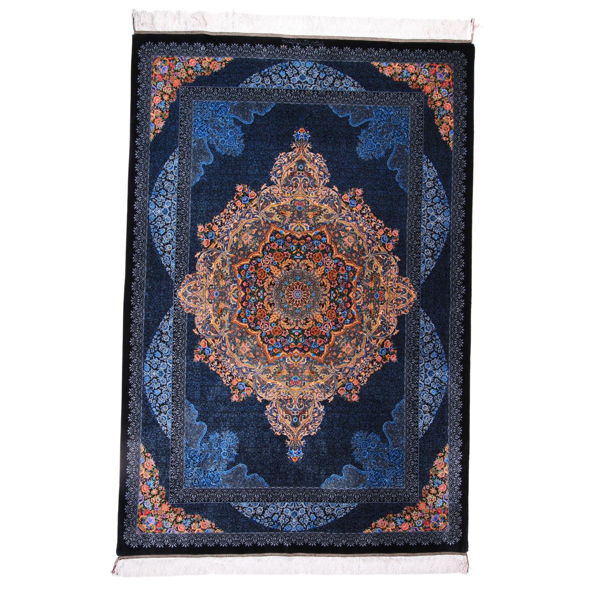 高級ペルシャ絨毯 (エスファハーニヤン工房 128番) 201×135cm（FN