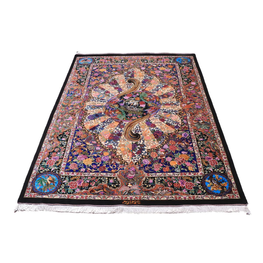高級ペルシャ絨毯(シルク100%)モハンマディー工房 193×132cm(FN-70341)