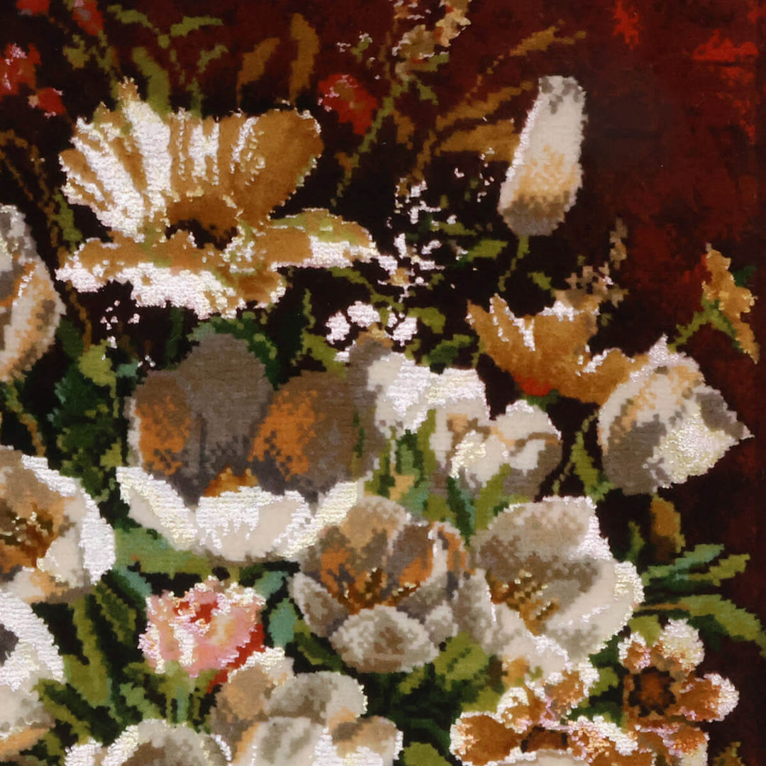 ペルシャ絨毯 タブリーズ産 絵画絨毯 72×53cm(FP-70258)
