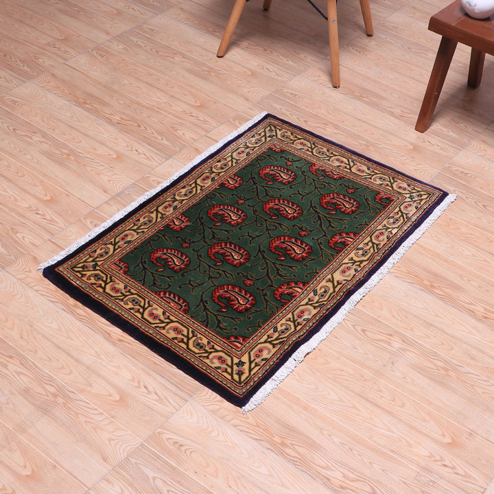 ペルシャ絨毯(イラン産)クム 93×61cm(FS-70040)
