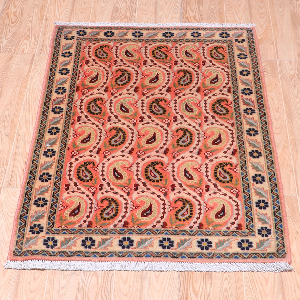 ペルシャ絨毯(イラン産)イスファハンアンティーク 100×65cm(FS-70043)