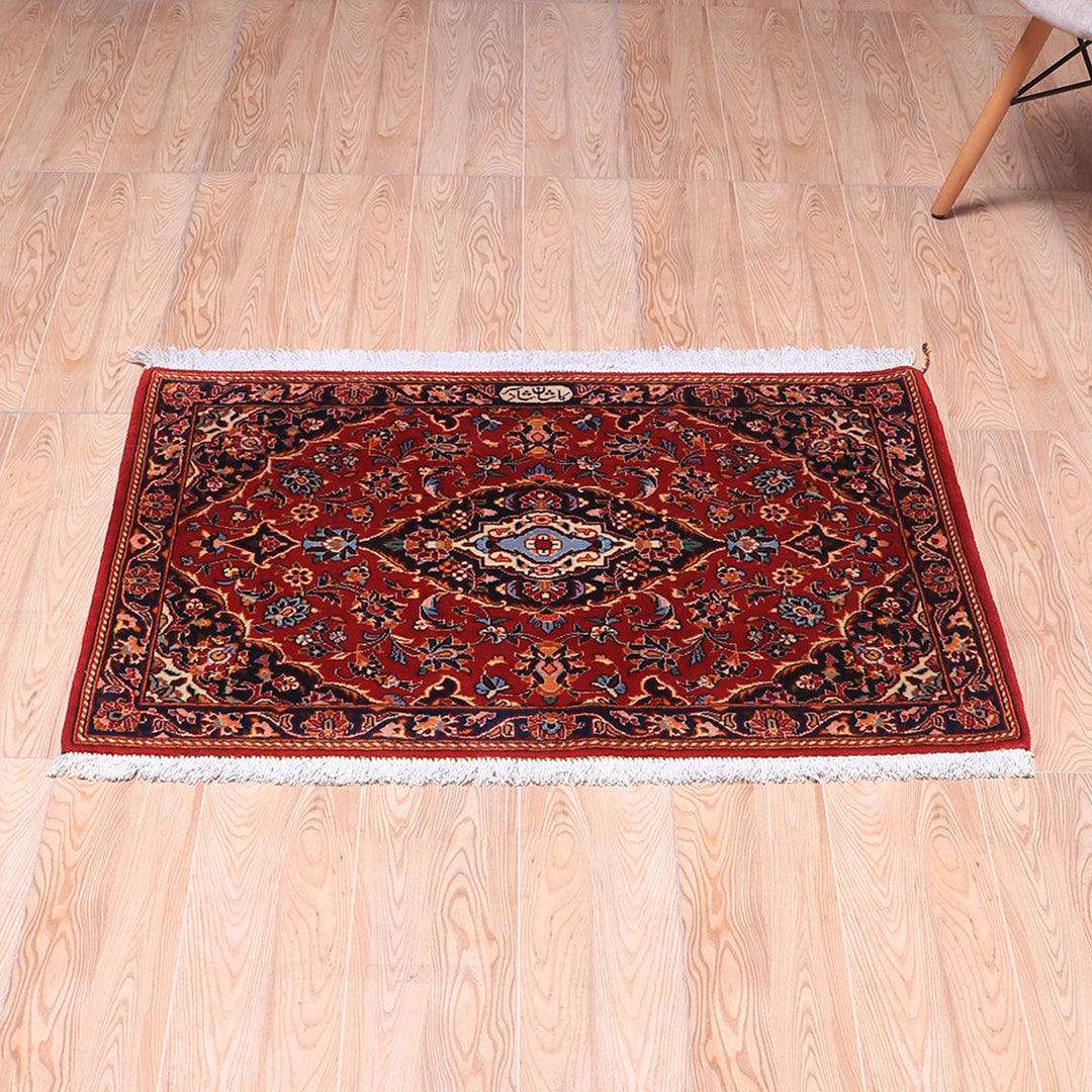 ペルシャ絨毯(イラン産)カーシャーン 96×68cm(FS-70055)
