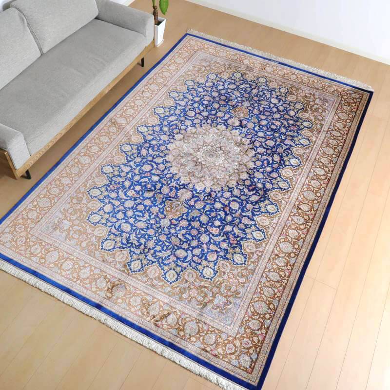 高級ペルシャ絨毯シルク100％ モハンマディ工房 299×200cm（FX 