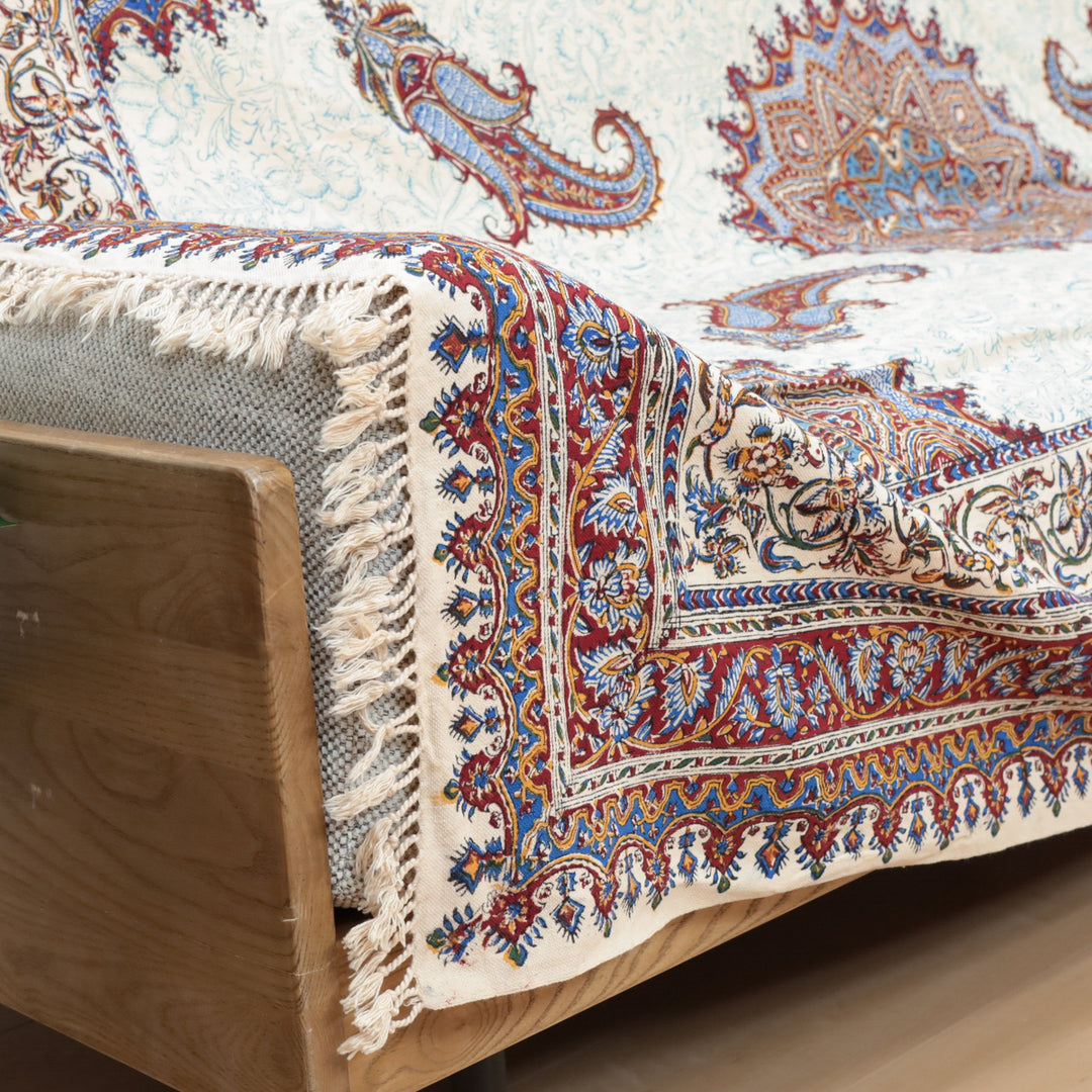 ペルシャ更紗・ガラムカール(イラン手染布) 200×135cm(GC-12604)