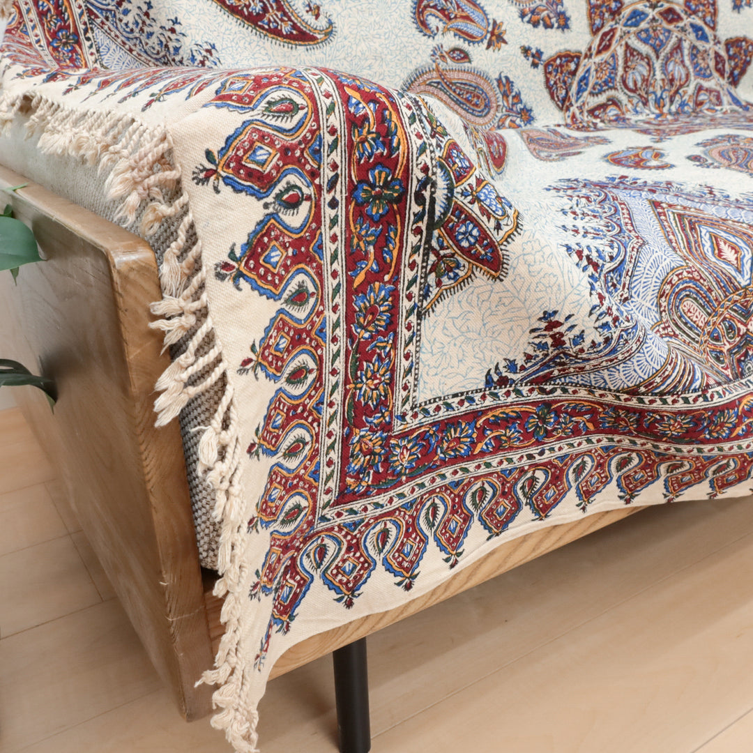 ペルシャ更紗・ガラムカール(イラン手染布) 200×135cm(GC-12609)