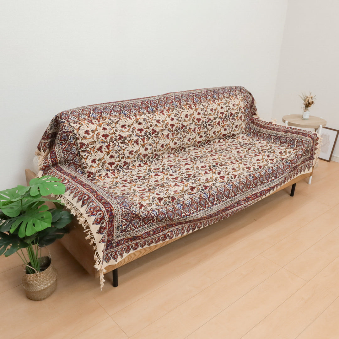 ペルシャ更紗・ガラムカール(イラン手染布) 200×135cm(GC-12611)