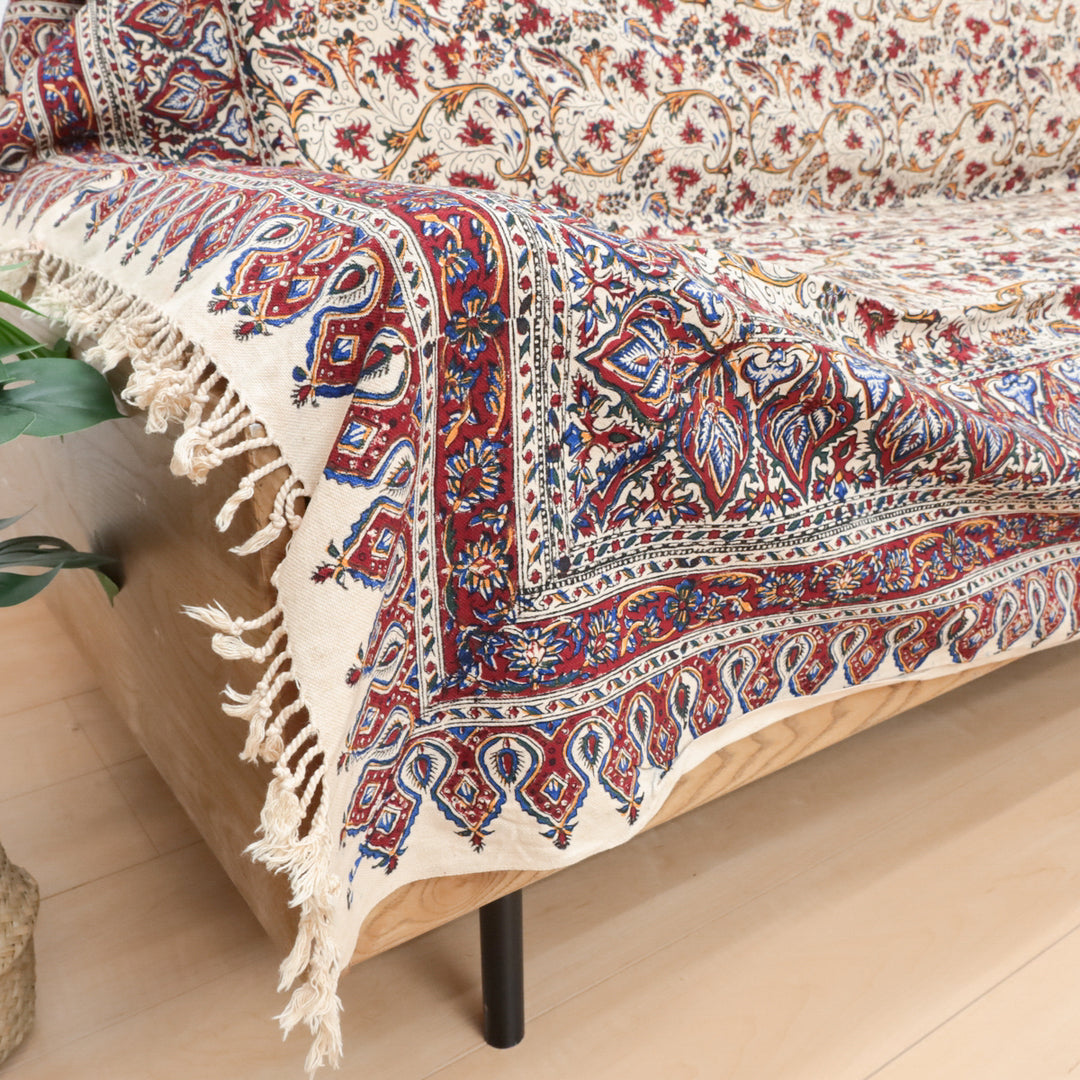 ペルシャ更紗・ガラムカール(イラン手染布) 200×135cm(GC-12611)