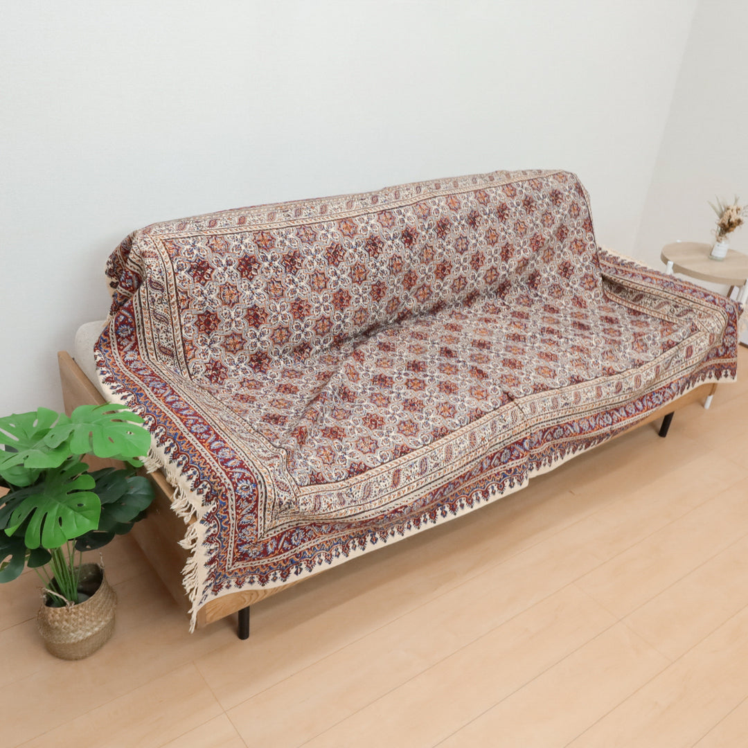 ペルシャ更紗・ガラムカール(イラン手染布) 200×135cm(GC-12614)