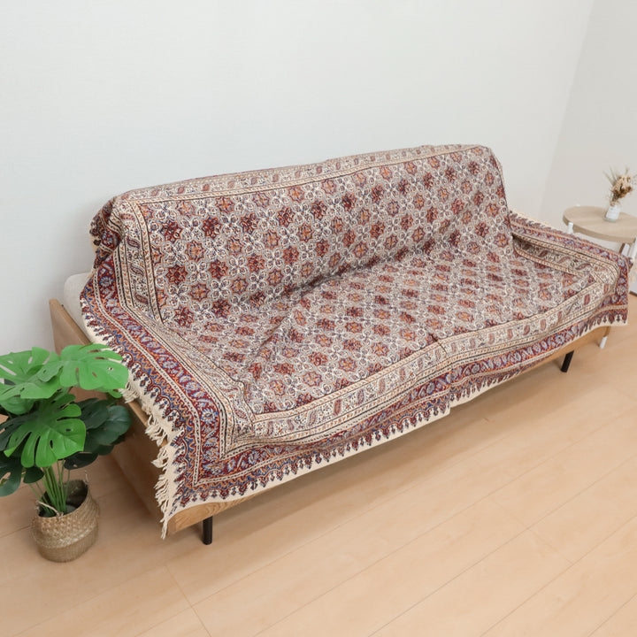 ペルシャ更紗・ガラムカール(イラン手染布) 200×135cm(GC-12614)