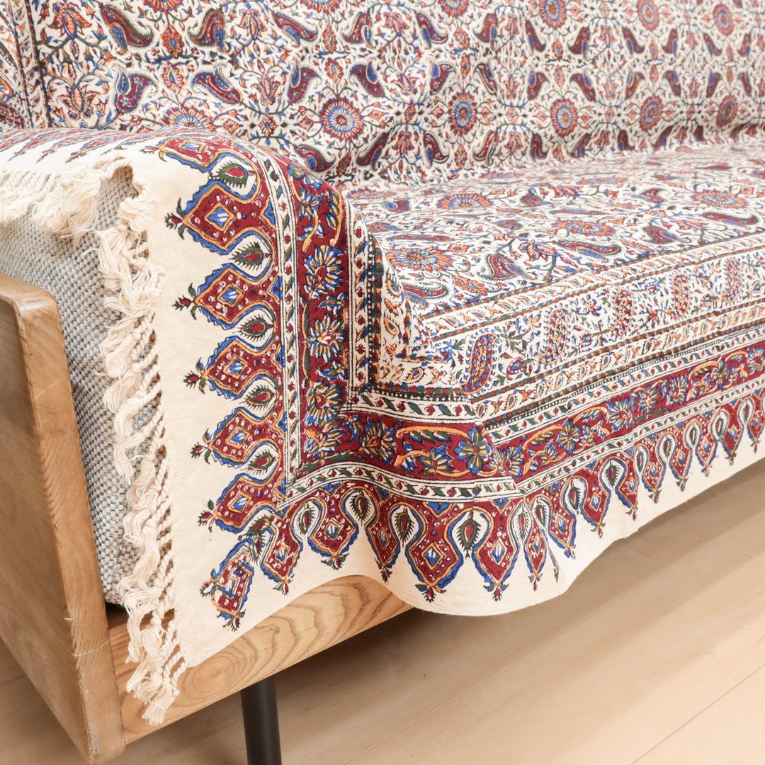 ペルシャ更紗・ガラムカール(イラン手染布) 200×135cm(GC-12615)