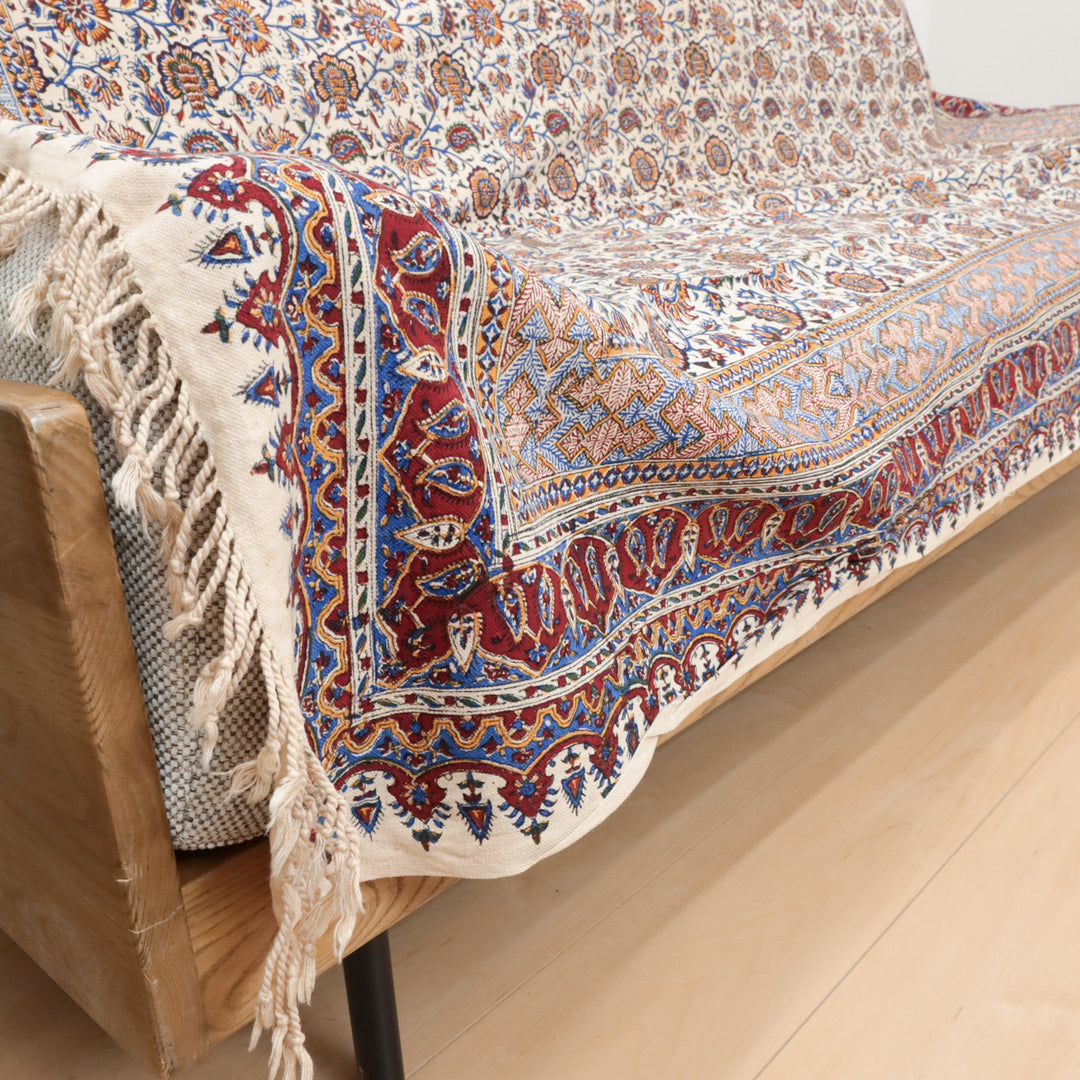 ペルシャ更紗・ガラムカール(イラン手染布) 200×135cm(GC-12617)