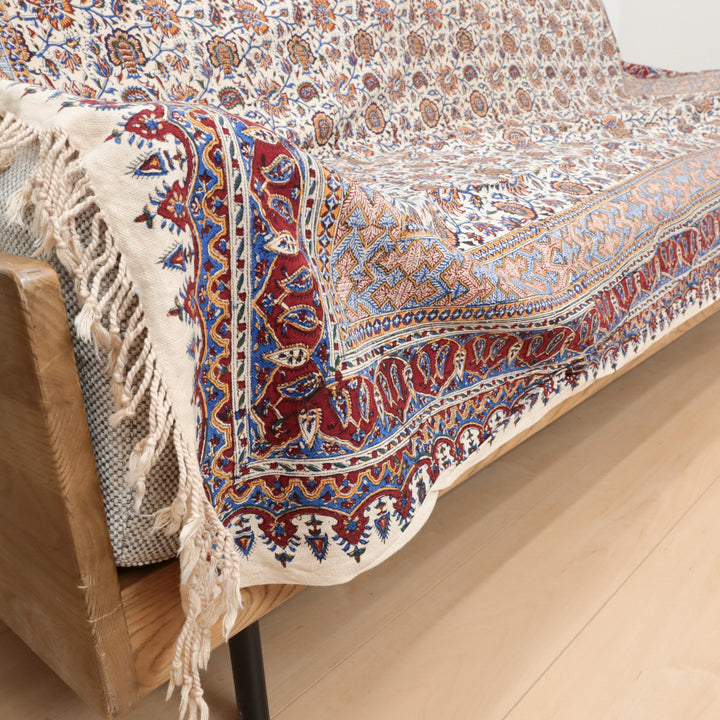 ペルシャ更紗・ガラムカール(イラン手染布) 200×135cm(GC-12617)