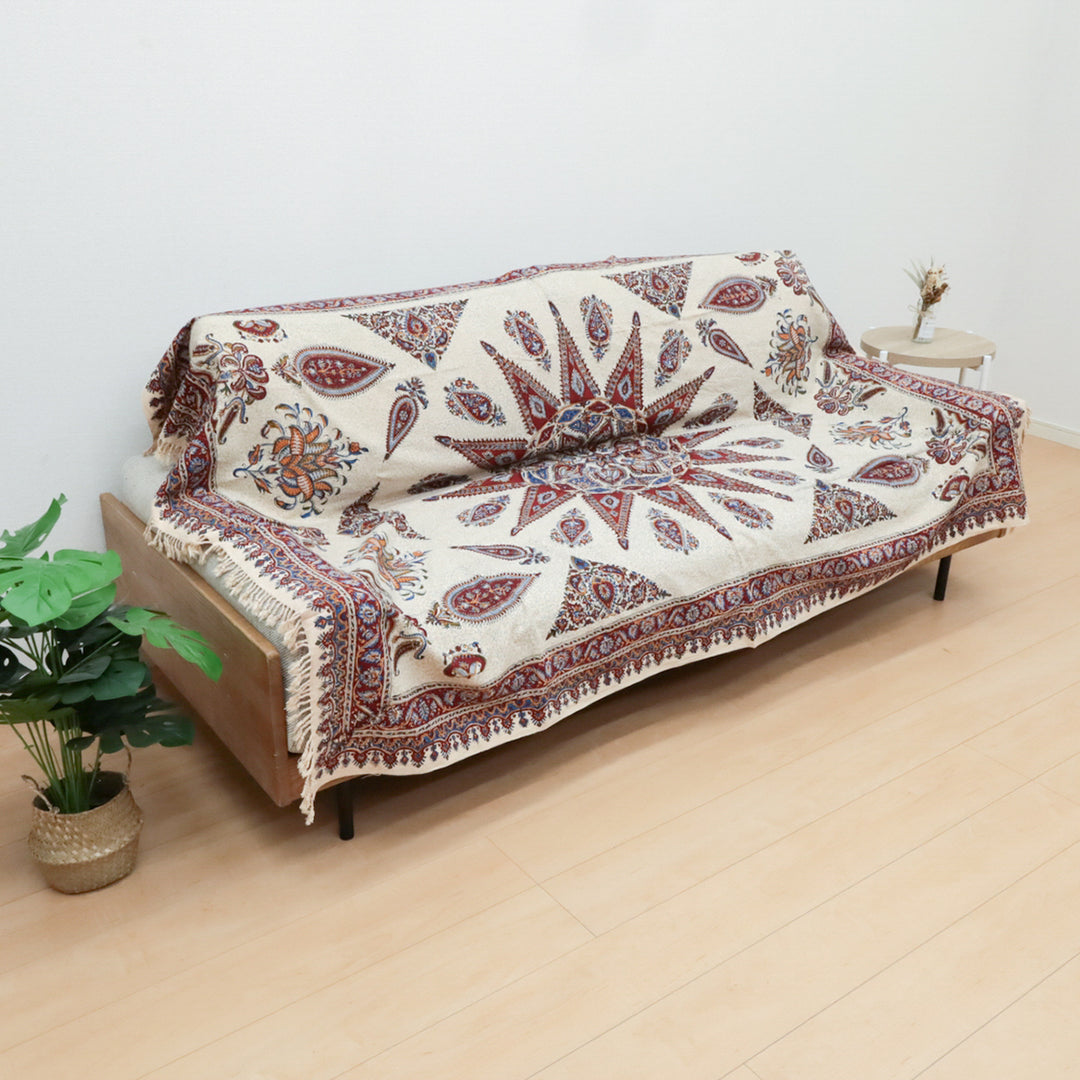 ペルシャ更紗・ガラムカール(イラン手染布) 200×135cm(GC-12621)