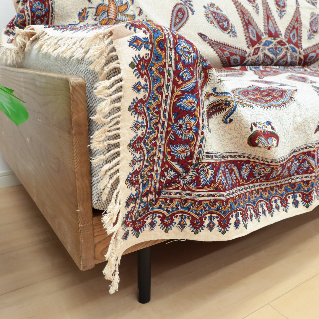 ペルシャ更紗・ガラムカール(イラン手染布) 200×135cm(GC-12621)