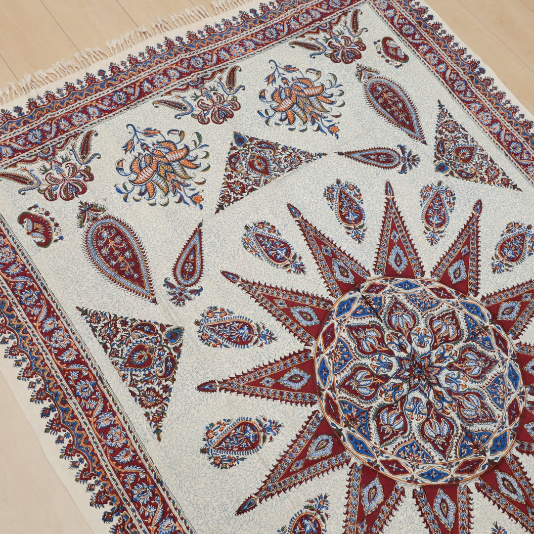 ペルシャ更紗・ガラムカール(イラン手染布) 200×135cm(GC-12621)