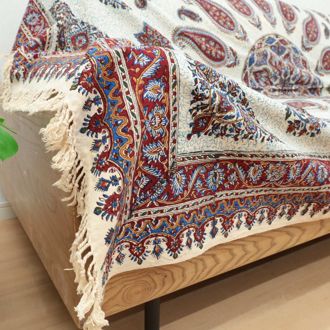 ペルシャ更紗・ガラムカール(イラン手染布) 200×135cm(GC-12623)