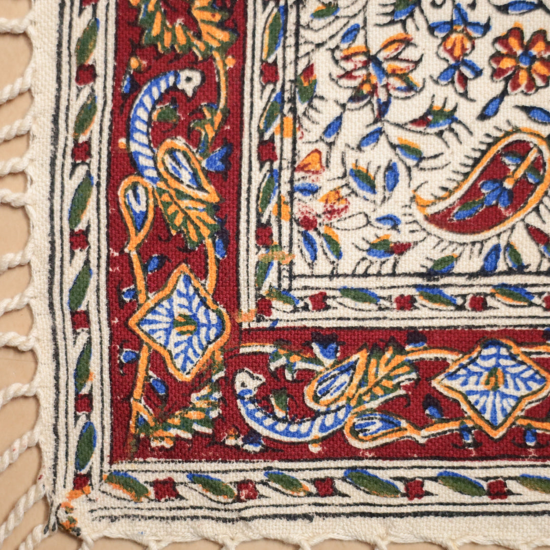 ペルシャ更紗・ガラムカール(イラン手染布) 40×40cm(GS-404)※メール便無料