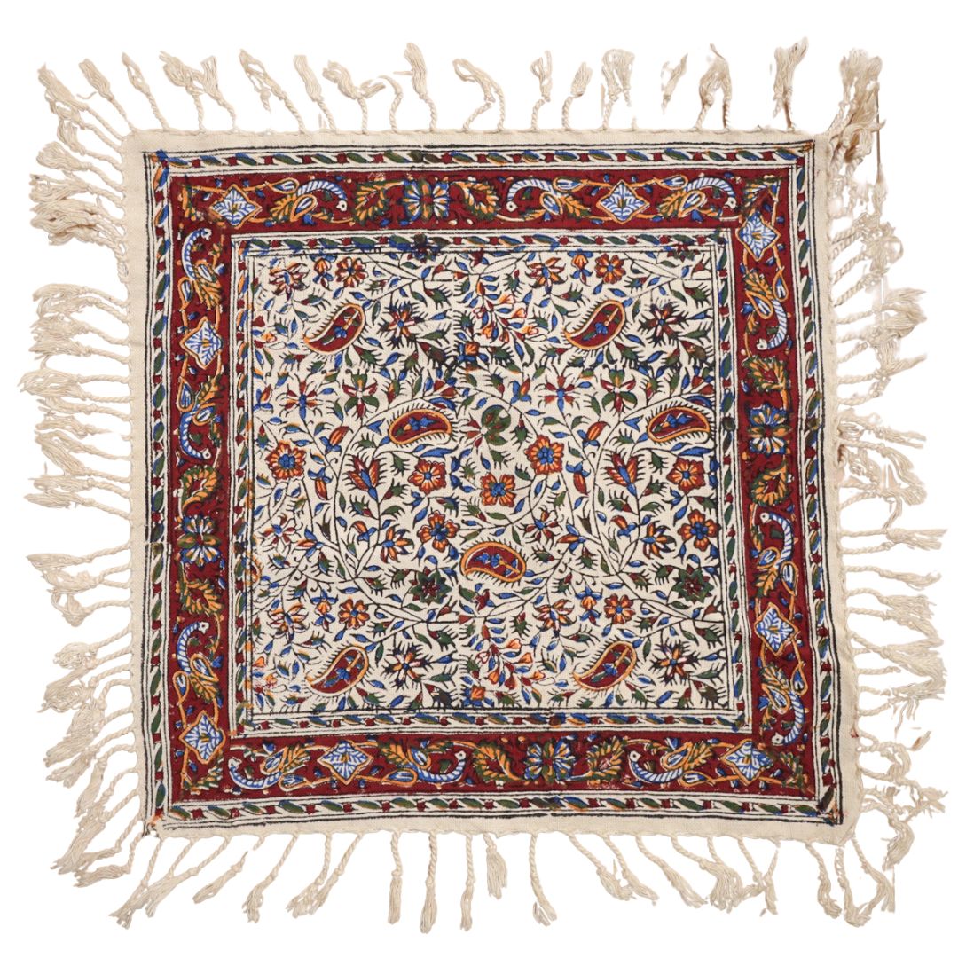 ペルシャ更紗・ガラムカール(イラン手染布) 40×40cm(GS-404)※メール便無料