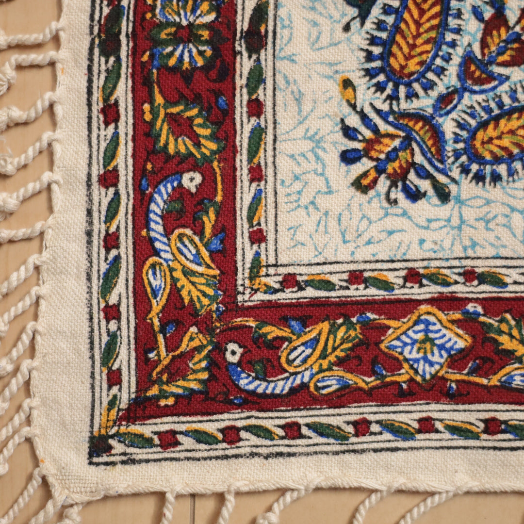 ペルシャ更紗・ガラムカール(イラン手染布) 80×80cm(GS-801)※メール便無料