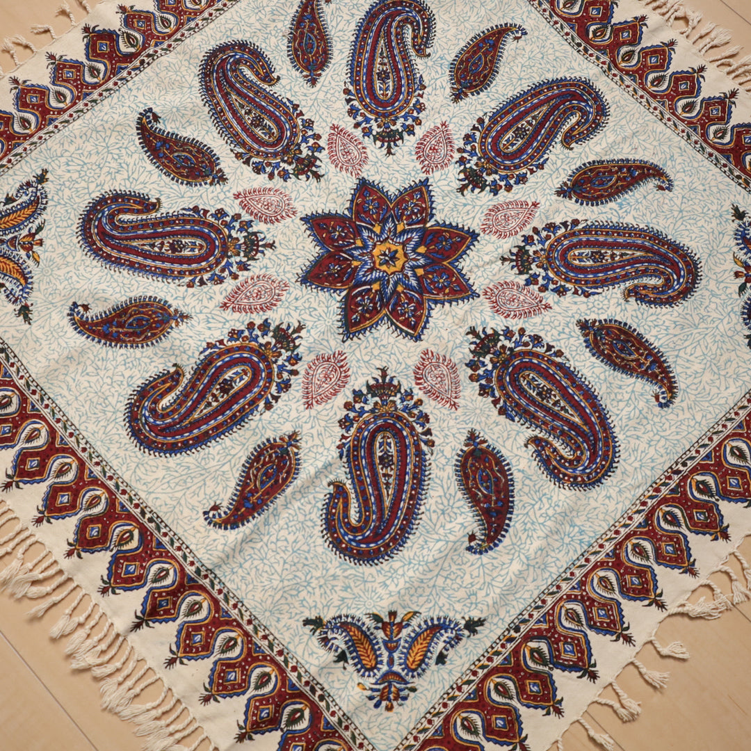 ペルシャ更紗・ガラムカール(イラン手染布) 80×80cm(GS-802)※メール便無料