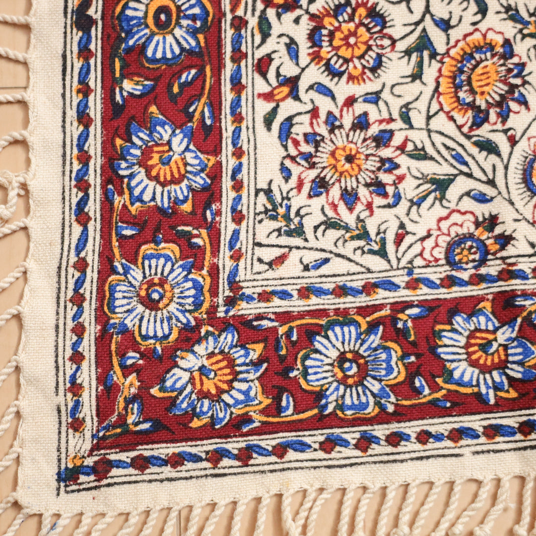 ペルシャ更紗・ガラムカール(イラン手染布) 80×80cm(GS-805)※メール便無料