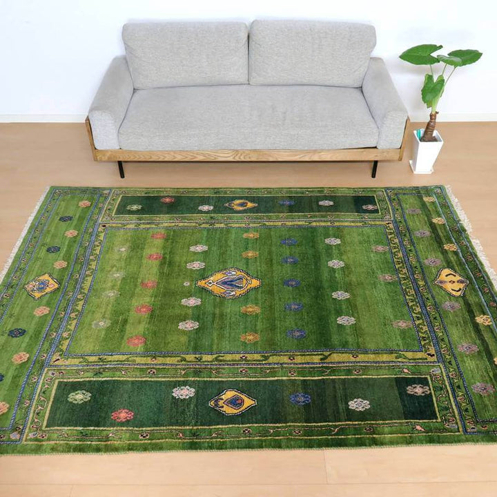 プレミアムギャッベ/ルリバフ 248×176cm(HL-11346)