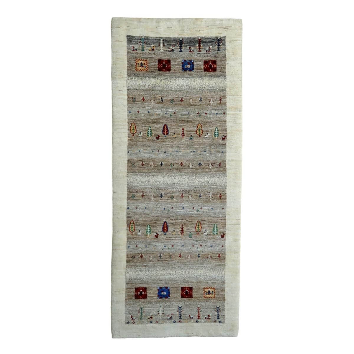 プレミアムギャッベ（ルリバフ）ランナーラグ,200×81cm｜高級ウール