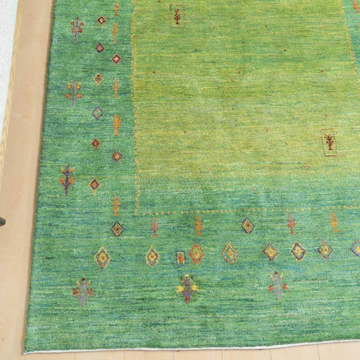 プレミアムギャッベ/ホシナマイ(ルリバフ) 255×162cm(HX-35241)