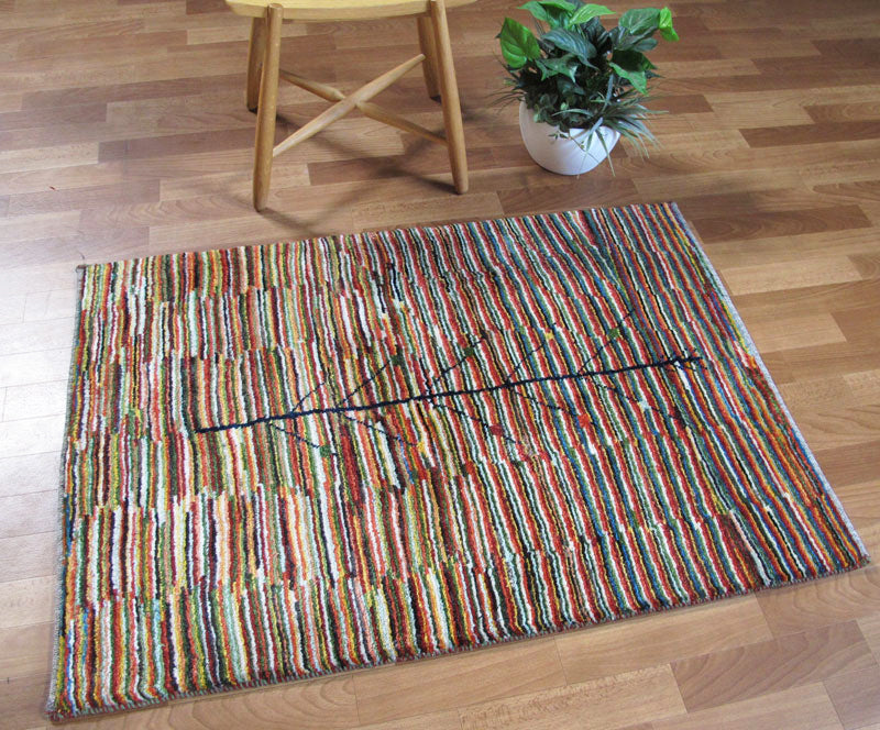 ギャッベ,ラグ,119×84cm,アマレ,ゾランヴァリ,手織り,マルチカラー