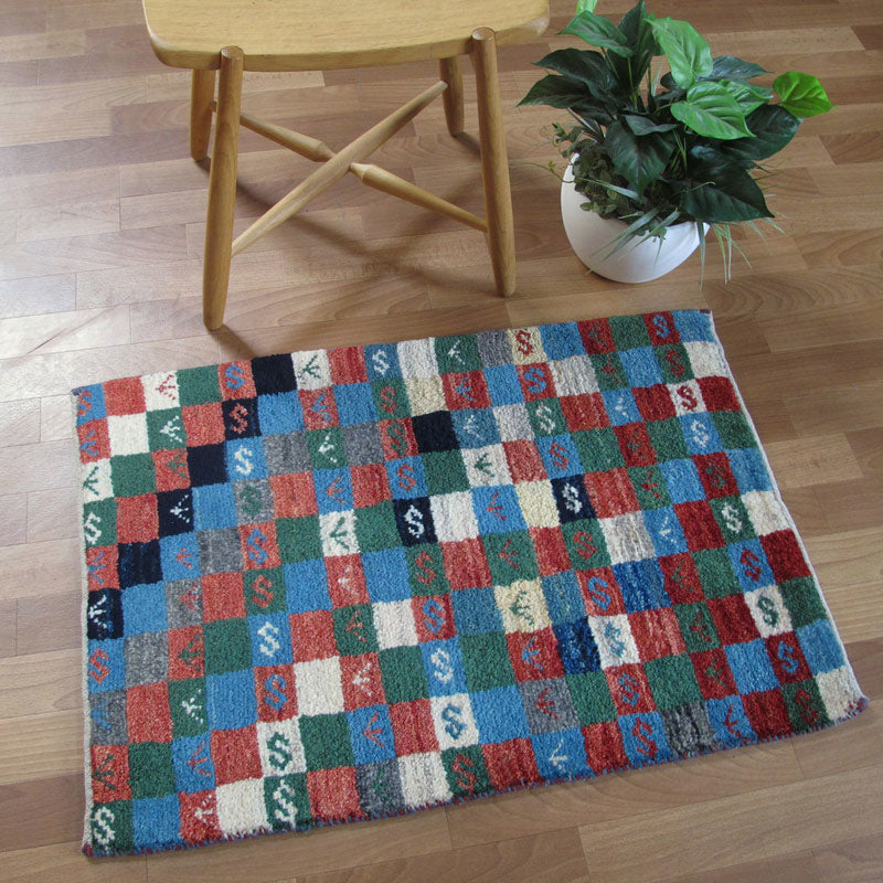 ゾランヴァリ,ギャッベ,アマレ,86×62cm｜手織りウールミニラグ