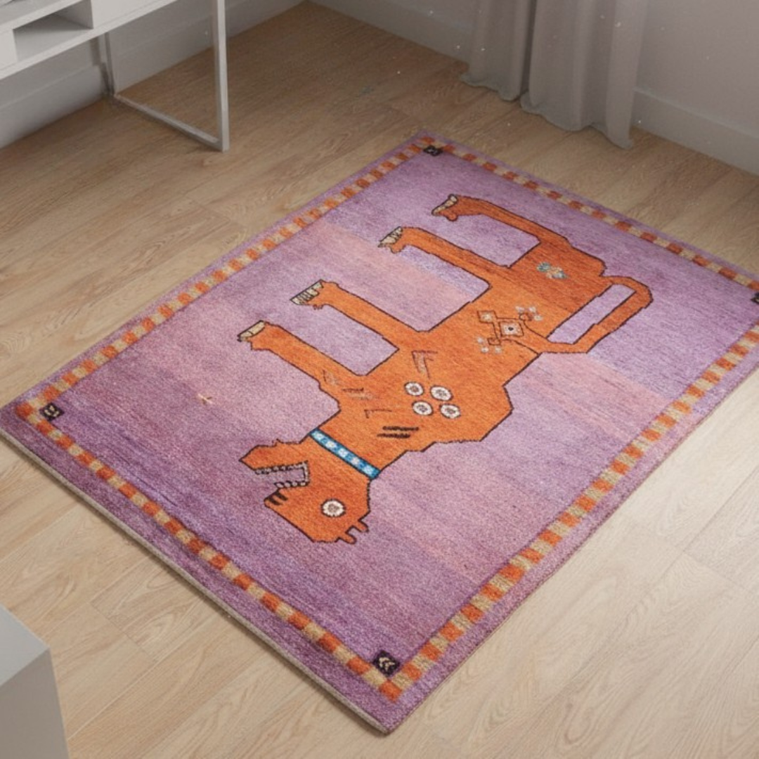 ギャッベ（ギャベ）ルリバフ　126×83cm（HS-70112）