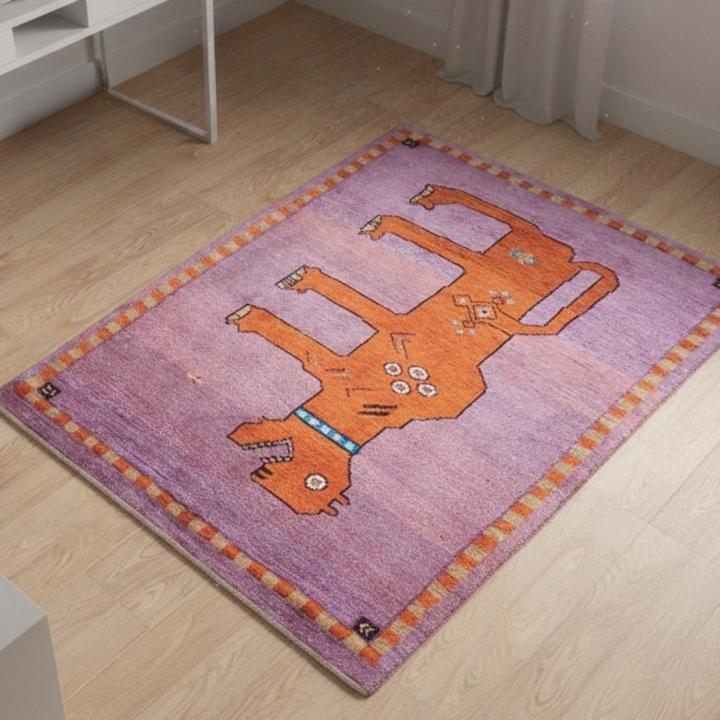 ギャッベ（ギャベ）ルリバフ　126×83cm（HS-70112）