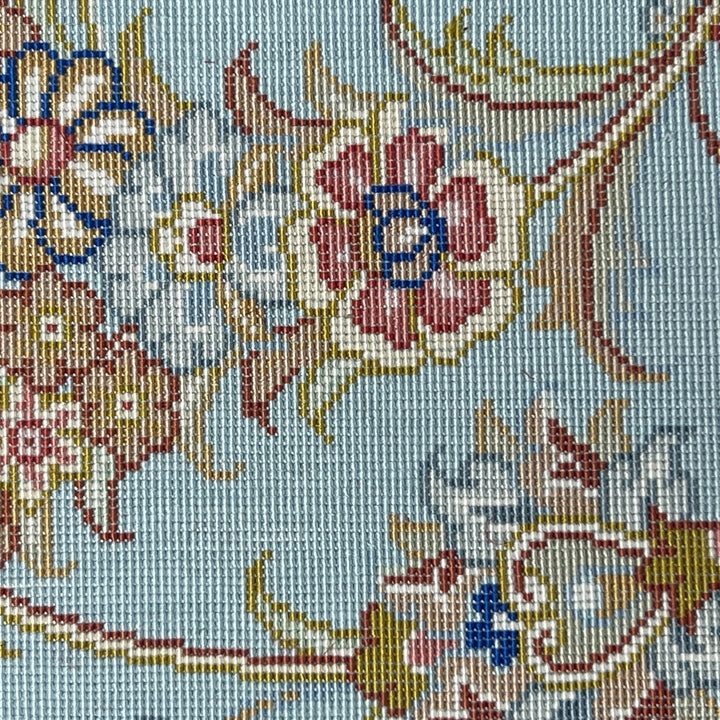 ペルシャ絨毯カシャーン シルク100％最高級100×102cm（FS-13184）