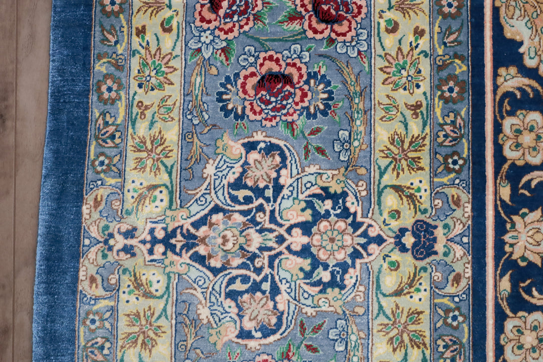 最高級ペルシャ絨毯クム、シルク100％ 245×242cm（FX-13186）