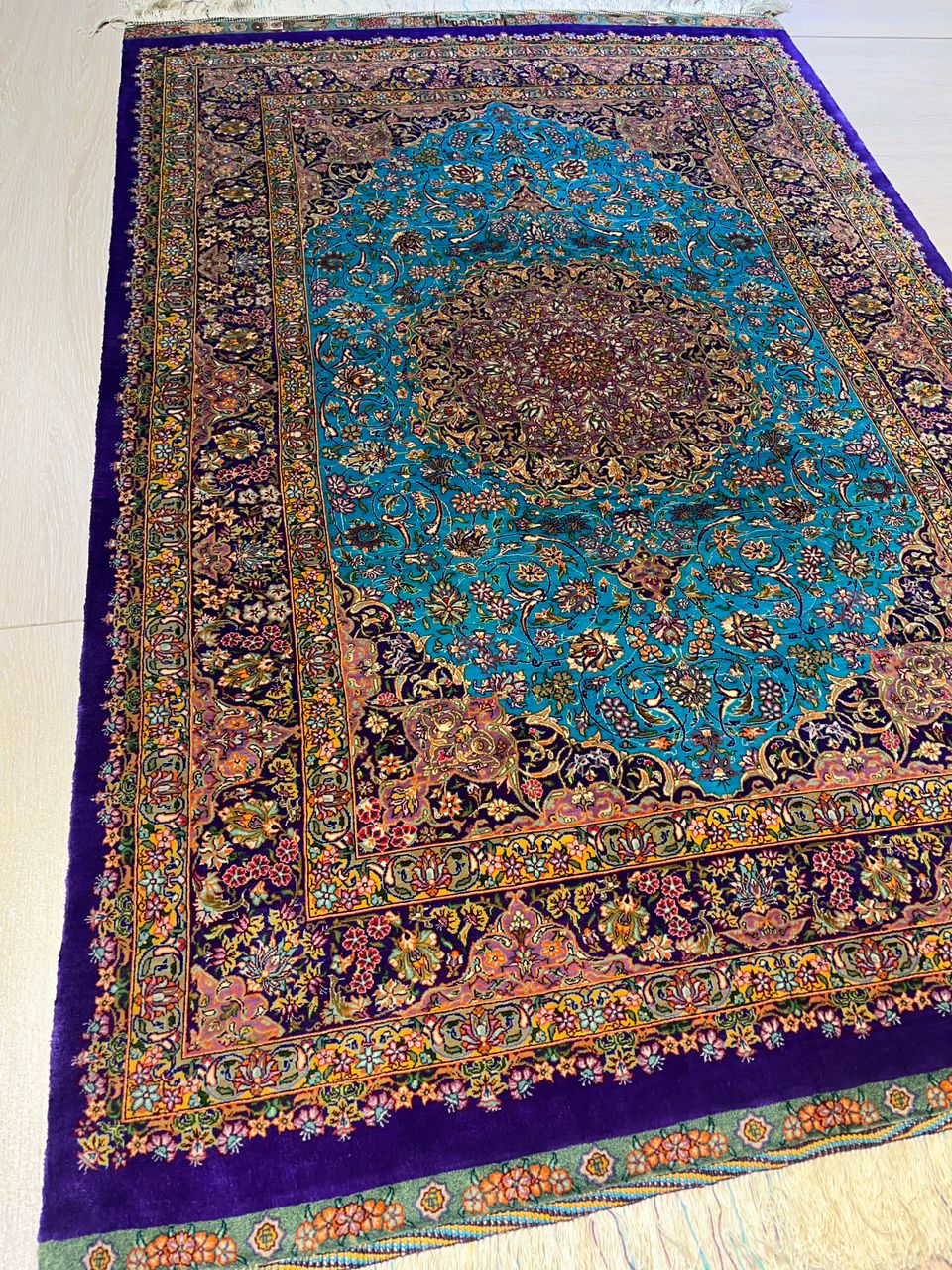 102X152cmペルシャ絹じゅうたん・クム(ナイン・ギャッベ・タブリーズ 102X152cmペルシャ絹じゅうたん・クム(ナイン・ギャッベ・タブリーズ