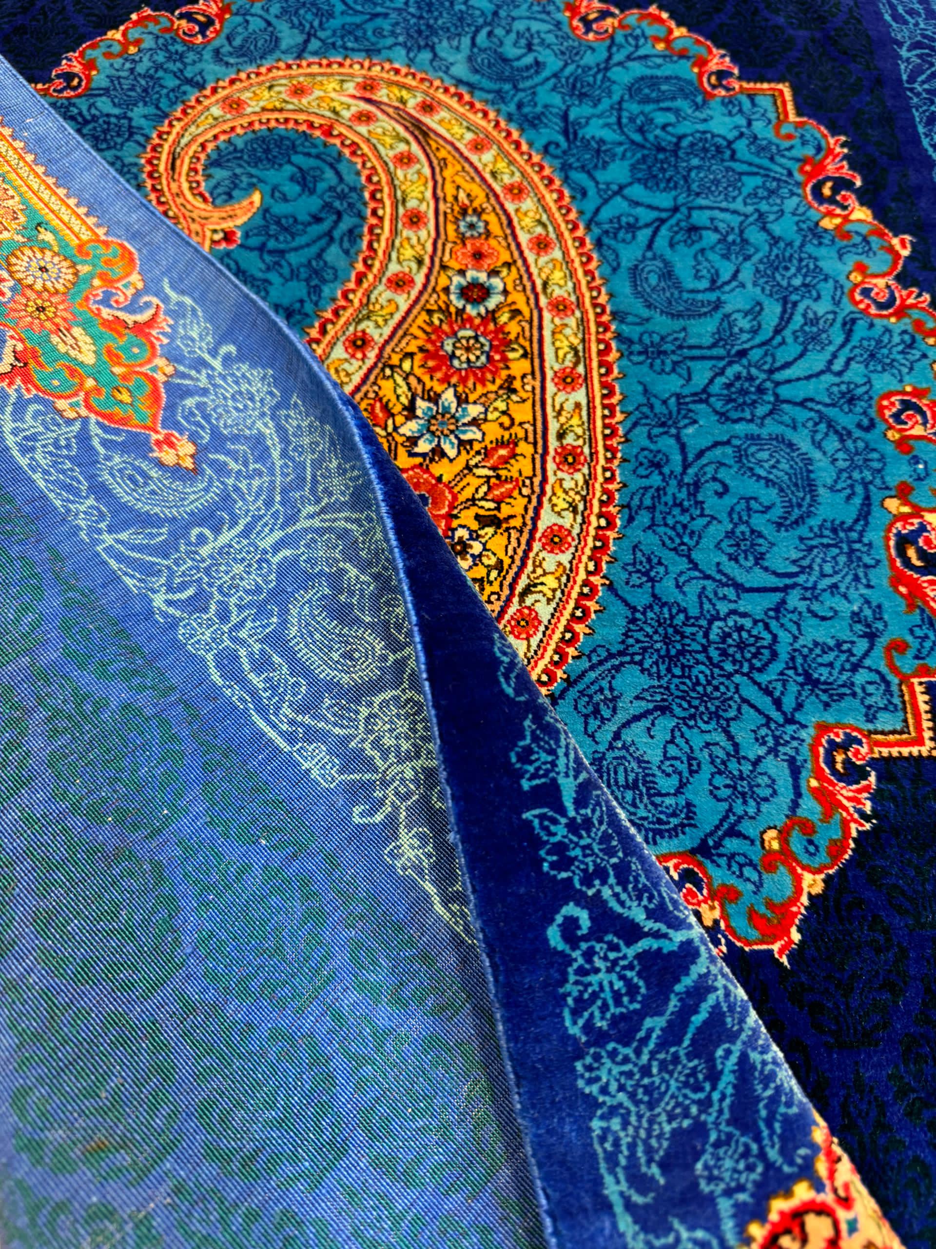 ペルシャ絨毯　クム　GHOM 100%シルク 高級ペルシャ絨毯クム産シルク100％ ジャムシディ工房 91×59cm（FN