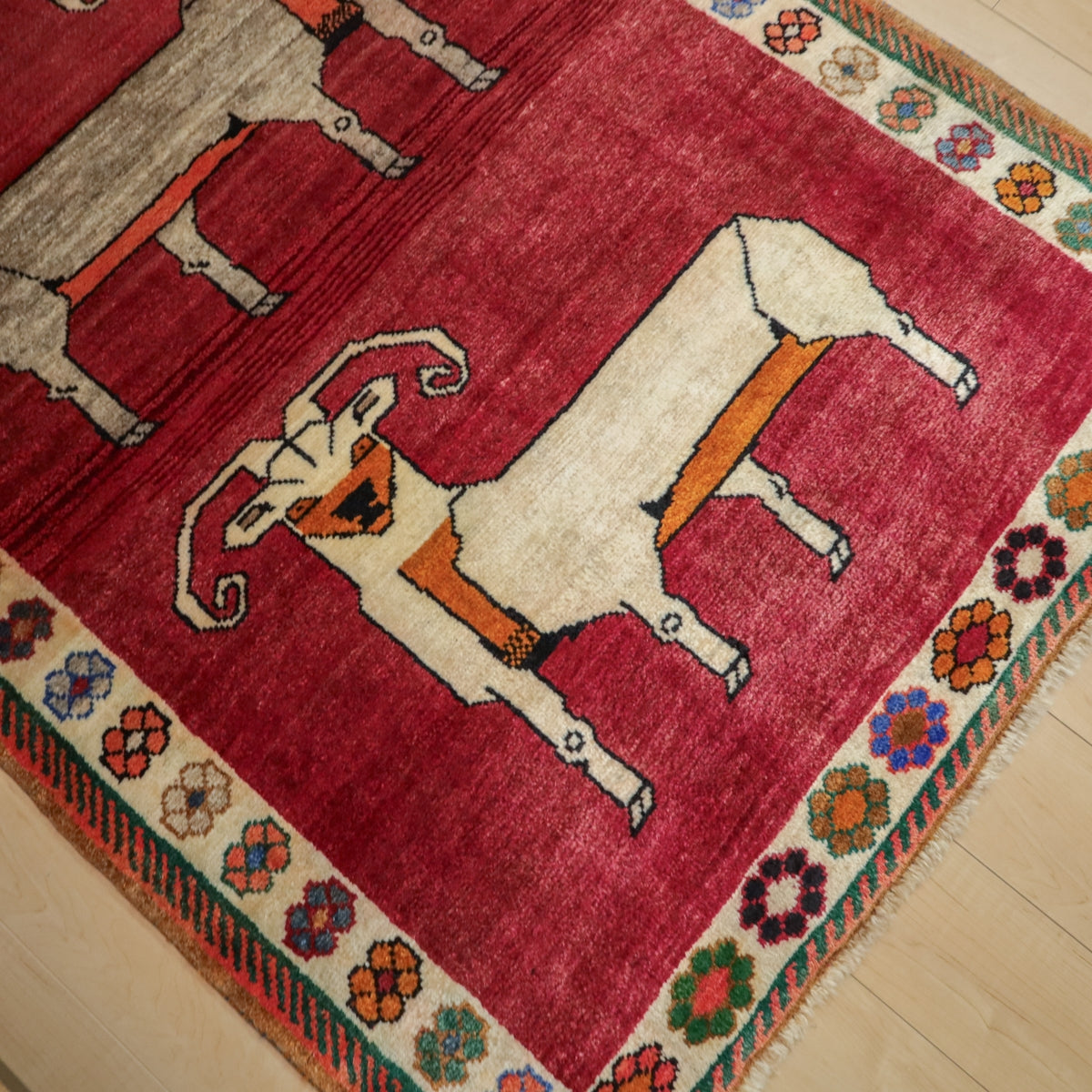 【お気にいる】 ギャッベ／オールド カシュガイ 210×121cm（AL-12483 Rug Carpet