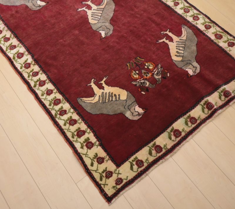 ギャッベ／オールド カシュガイ 179×121cm（AL-4117）