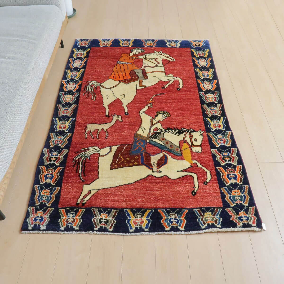 182×118cm　ギャッベ　ペルシャ絨毯　手織り 182×119cm ギャッベ ペルシャ絨毯 手織り 【公式通販】