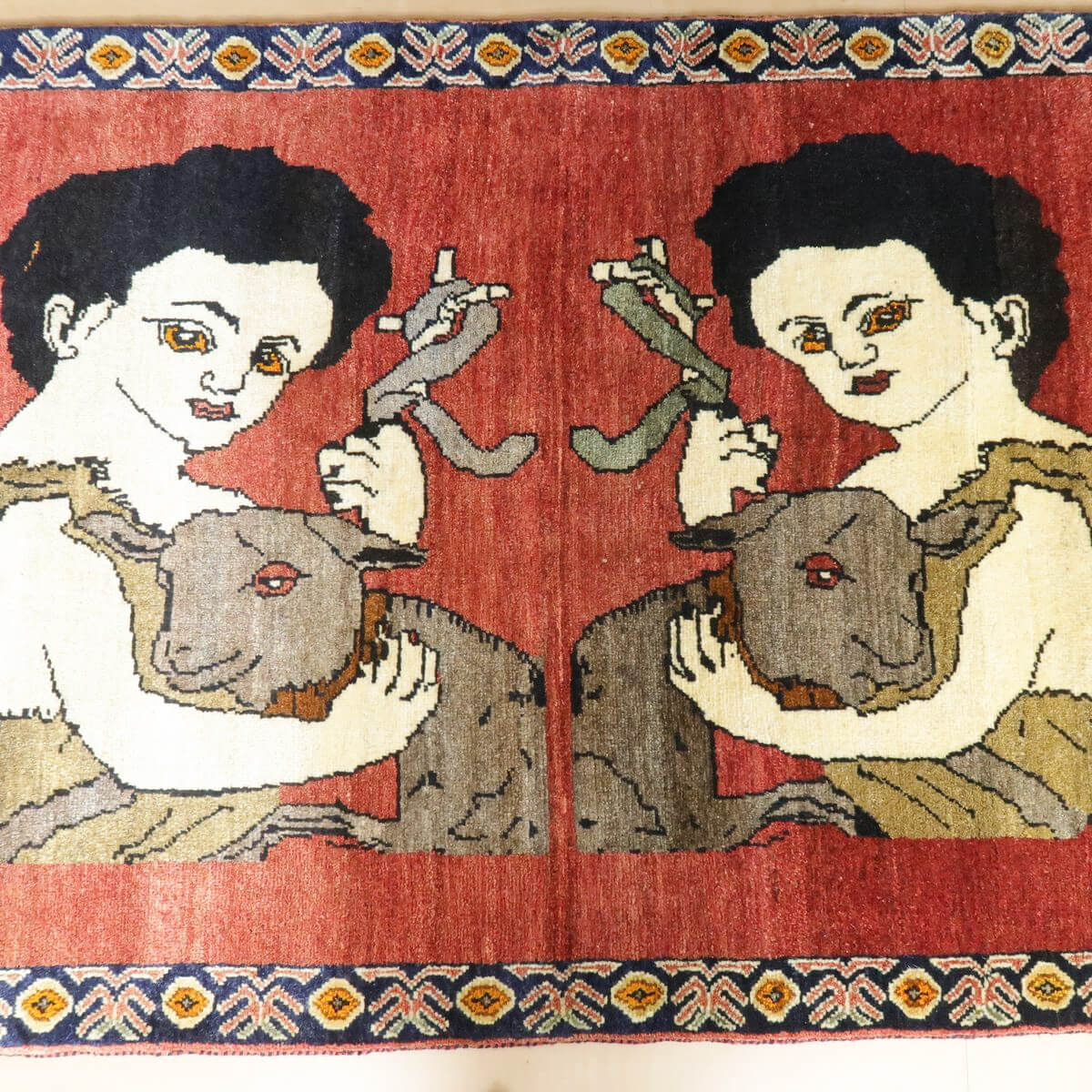 イラン　カシュガイ　ホルジン ギャッベ／オールド カシュガイ185×101cm（AL-4167） – ギャッベ