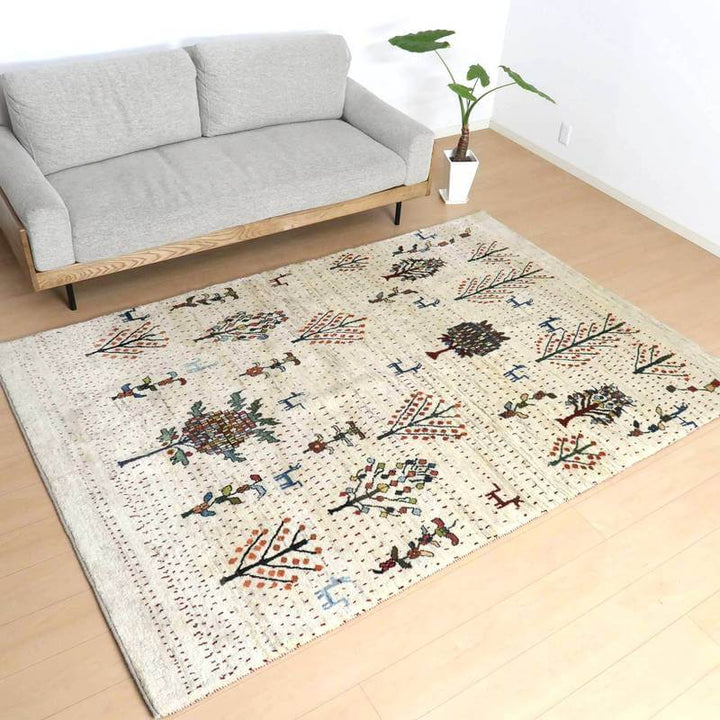 【セミオーダー受付中】  サイズ変更OK　カラー変更OK イラン　シラーズ産　ギャッベ 　（bl-10004）