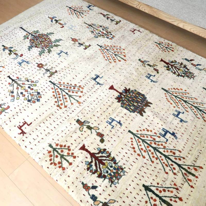 【セミオーダー受付中】  サイズ変更OK　カラー変更OK イラン　シラーズ産　ギャッベ 　（bl-10004）