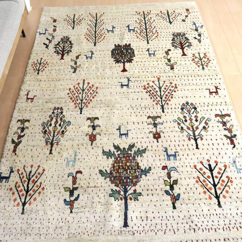 【セミオーダー受付中】  サイズ変更OK　カラー変更OK イラン　シラーズ産　ギャッベ 　（bl-10004）