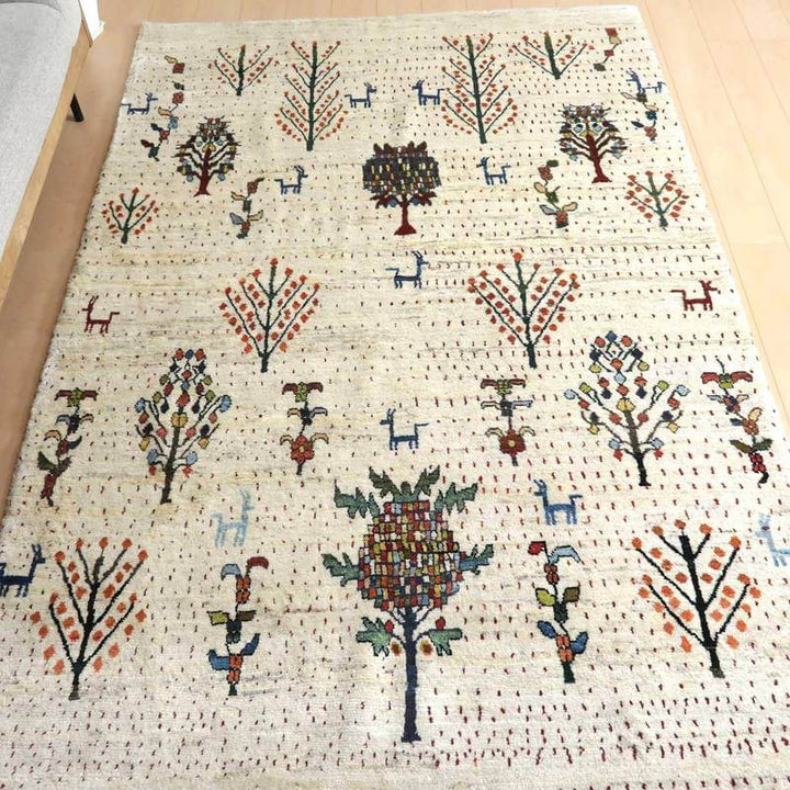 【セミオーダー受付中】  サイズ変更OK　カラー変更OK イラン　シラーズ産　ギャッベ 　（bl-10004）