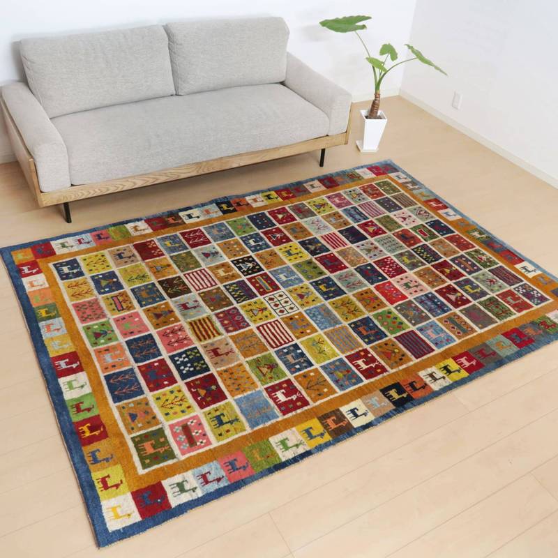 【オーダーメイド受付中】イラン　シラーズ産　ギャッベ 　（bl-10007）