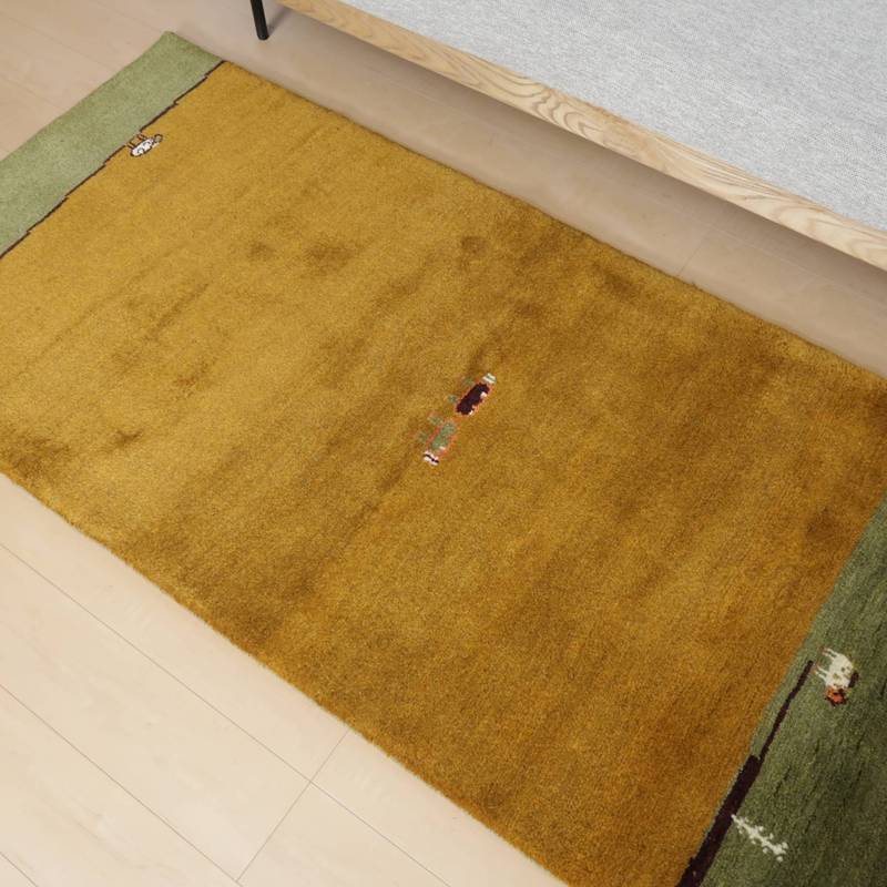 【セミオーダー受付中】  サイズ変更OK　カラー変更OK イラン　シラーズ産　ギャッベ 　（bl-10018）